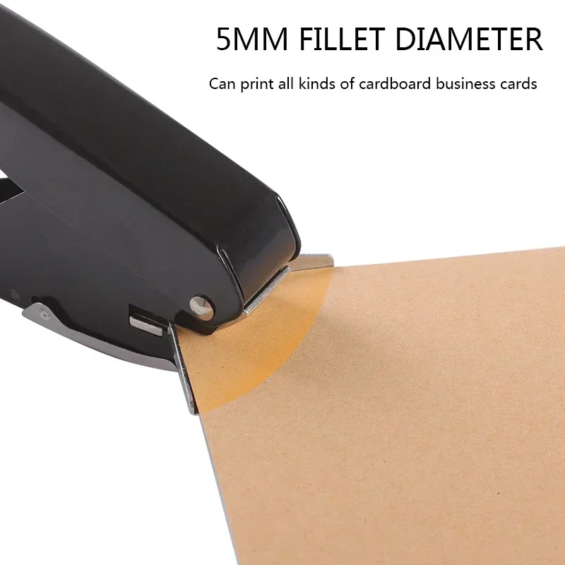 

Handheld Heavy Duty Metal ID Paper Card Cutting Corner Black Round Corner Hole Punch Hot Selling 5mm Radius Round Corner Hole Pu