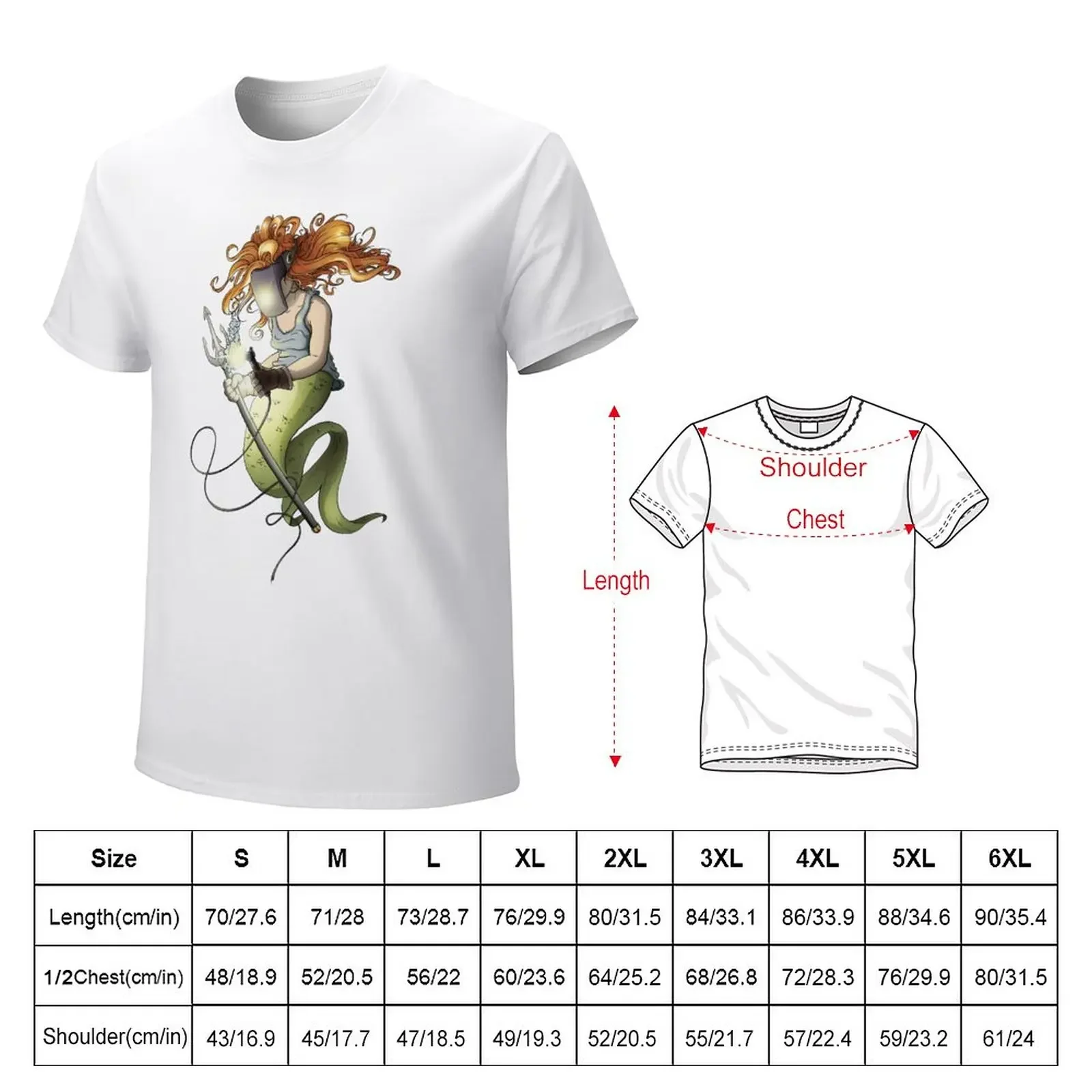 Iron Mermaid T-Shirt anime customizeds mens t shirts casual stylish