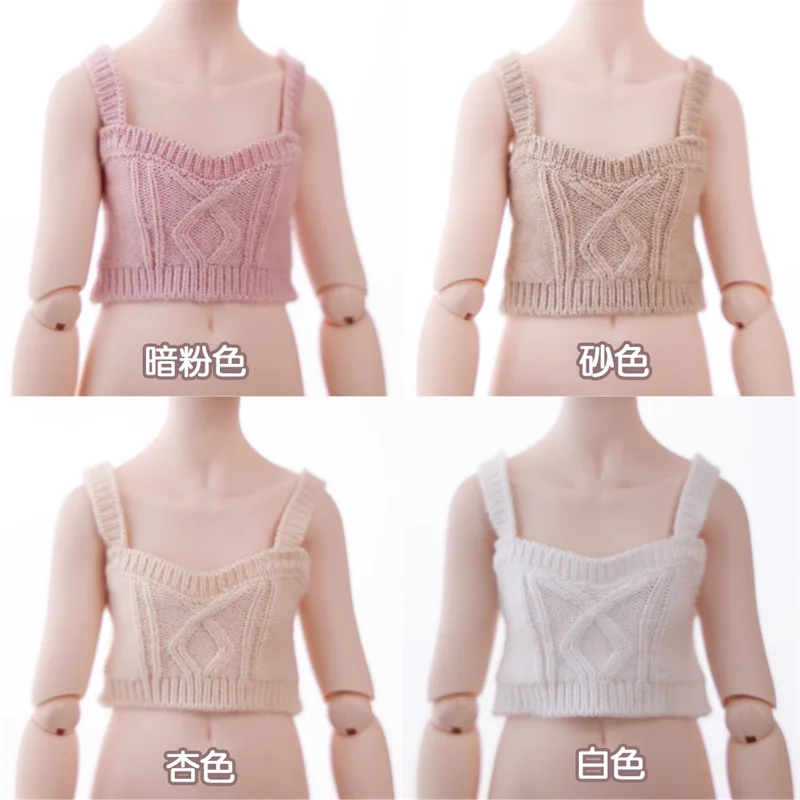 

1/4 BJD Doll Clothes Knit Vest Strap Top Doll Accessories Dress Up Gift Diy Clothes(No Doll)