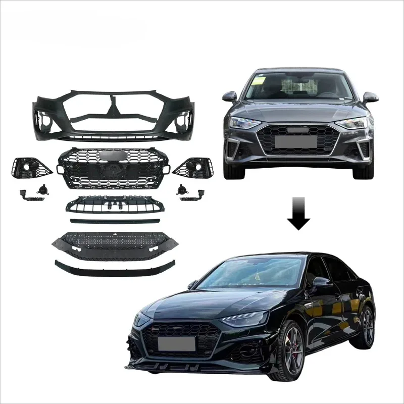 

Hot Sale for A4 Allroad Bodykit 2021-2024 Upgr to A4 RS4 New val Den Grille Front Bumper High Quality