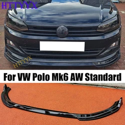 HTTYYX misura per VW Polo Mk6 Typ AW Standard TSI TDI 2018 2019 2020 2021 2022 diffusori a labbro Splitter paraurti anteriore 3 pezzi