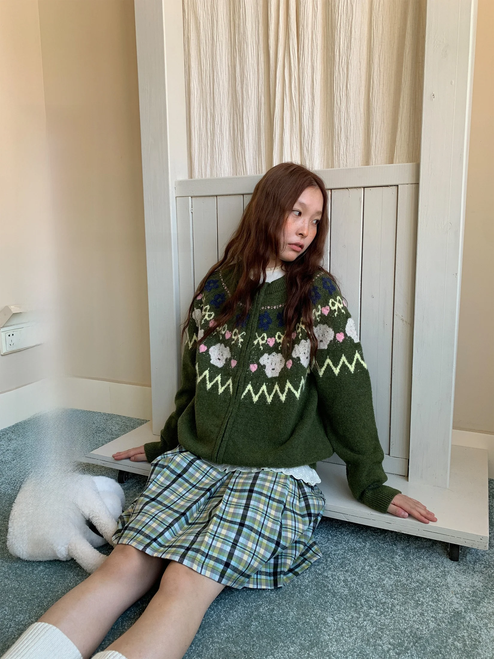 

Galaxy Soda Autumn Winter Women's Lazy High-End een West Highland Terrier Sweater Jaet Korean Sle ort Size Small