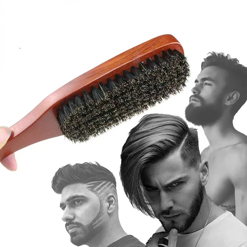 100% Natural Boar Bristle Beard Brush Men Facial Hair Cleaning Brush Professional Beard Shaving Tools