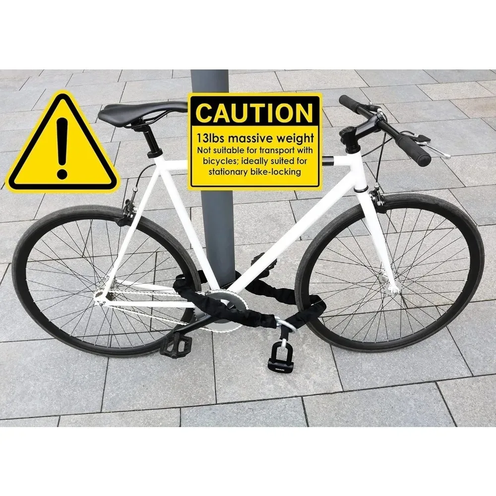 توصيل مجاني - قفل سلسلة أمان كبيرة للدراجات النارية بوزن 13 رطلًا - بطول 5 أقدام مع أعلى مستوى أمان ألماني 10 plus من 10 #6
