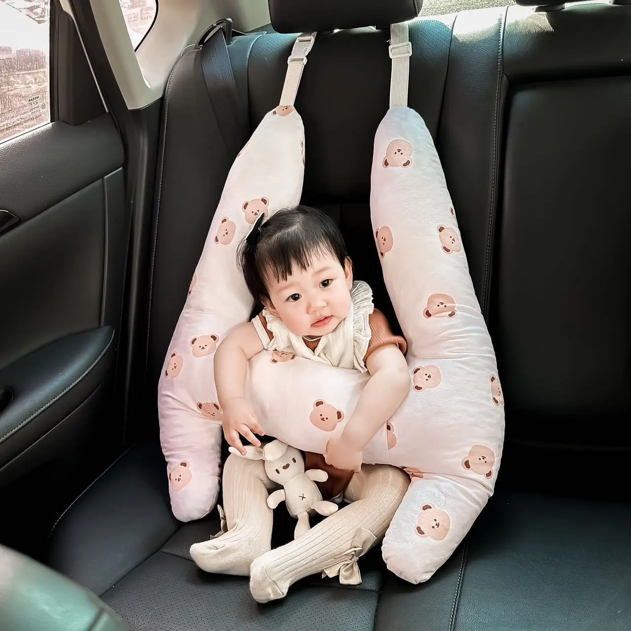 Little Bear Baby Car Fixed Pillow Children Sleeping Multi functional Cushion Shoulder Pad Support Headrest Safety Accessories