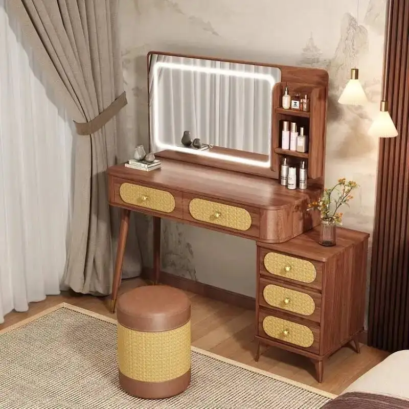 

Simple Natural Vanity Table Dest Drawer Brown Solid Wood Makeup Vanity Desk Bedroom Modern Coiffeuse De Chambre Furniture Home