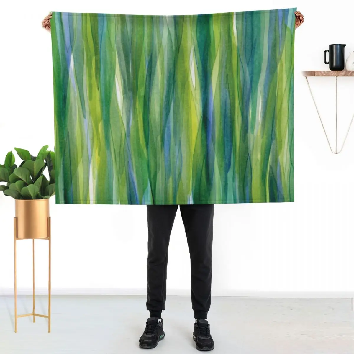 Green Blue Sea Glass Throw Blanket Cute Plaid for babies Shaggy Thin Sofa Throw Bed linens Blankets