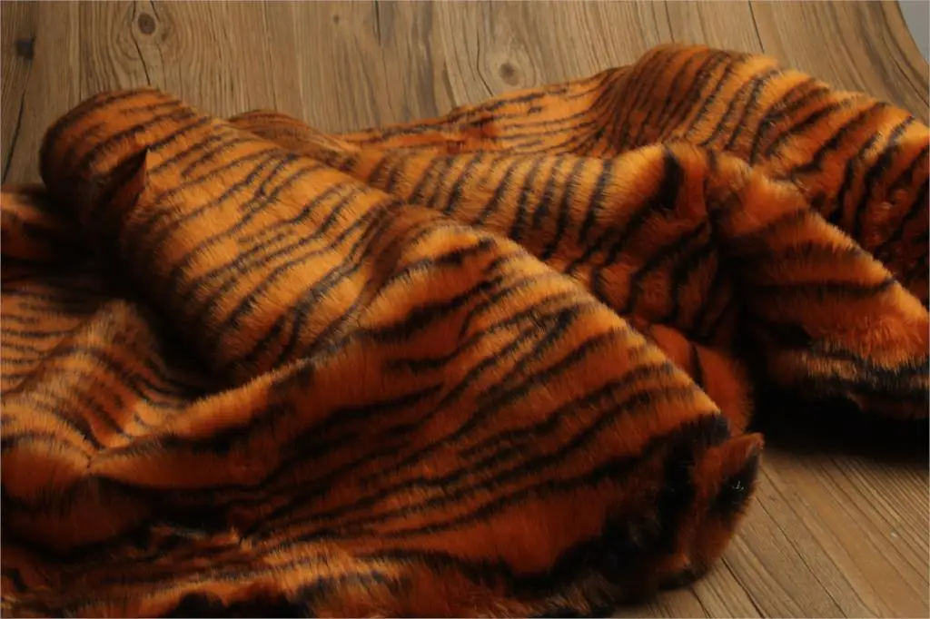 High-end tiger zebra pattern animal leopard plush fabric faux fur fabric,cosplay decorative material,160x50cm/pcs