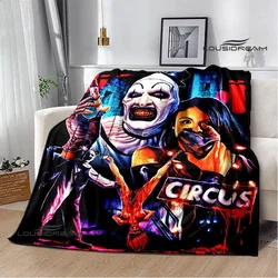 Terrifier horror movie printing Blankets Children Warm Blanket Flannel Soft and Comfortable Blanket picnic blanket birthday gift