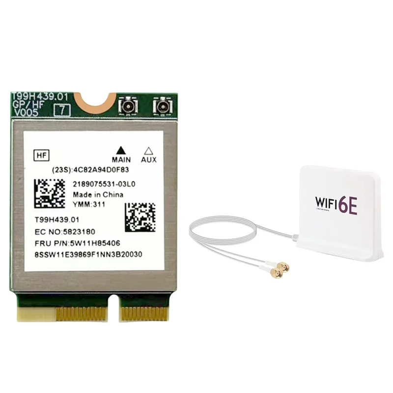 

MT7927 Wifi7 Gigabit Wifi Card+ Wifi6e Antenna 2.4G/5G/6G Tri-Band 8774M BT5.4 Wireless Network