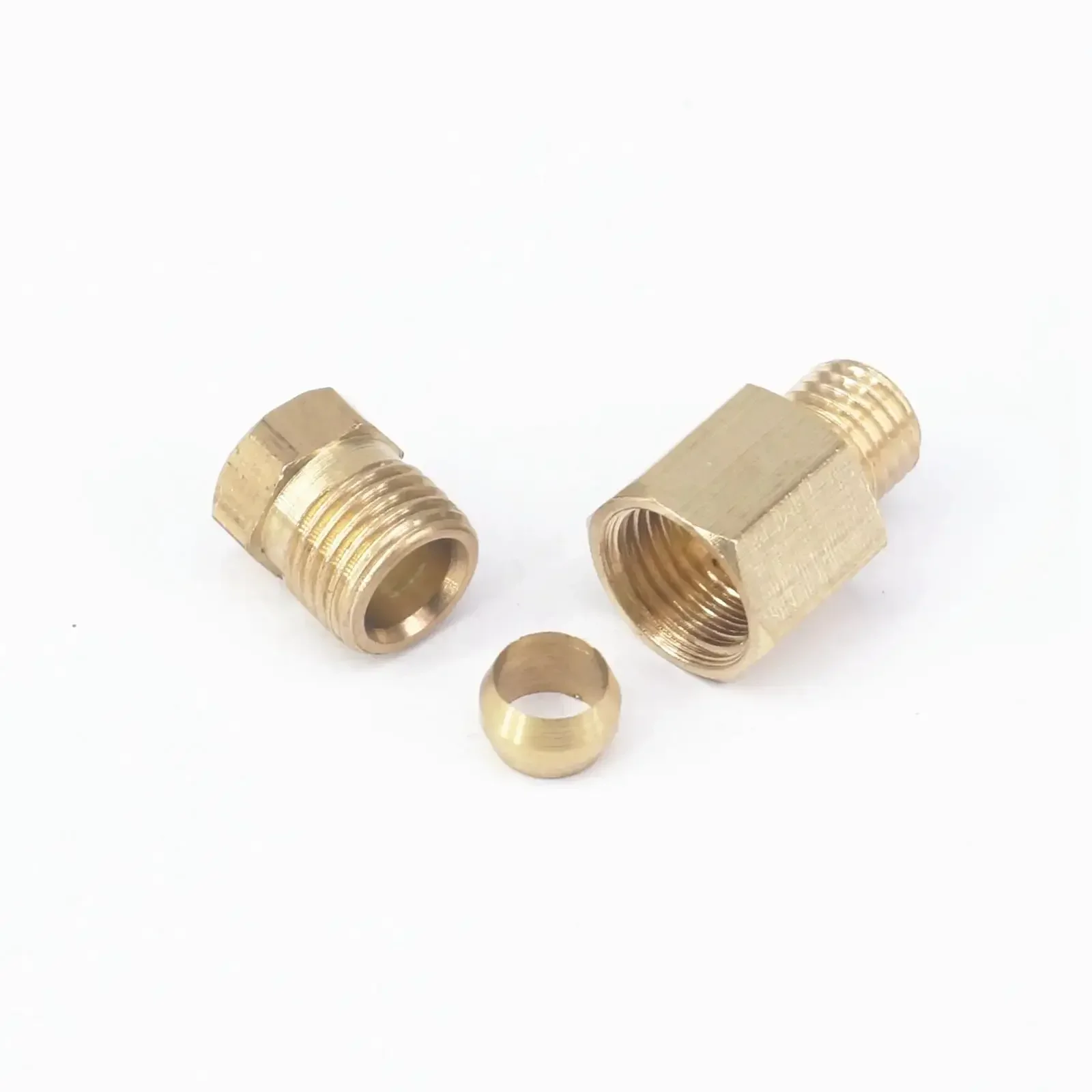 Fit Tube O.D 4/6mm-M8x1/M10x1 Male Brass Compression Connector Fitting Adapter Pipe Fitting For Lube Tubing