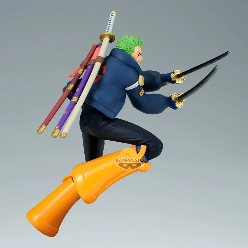 오리지널 반다이 원피스 배틀 레코드 컬렉션 Roronoa Zoro 애니메이션 피규어 장식품 피규어 모델 장난감 생일 선물 16Cm