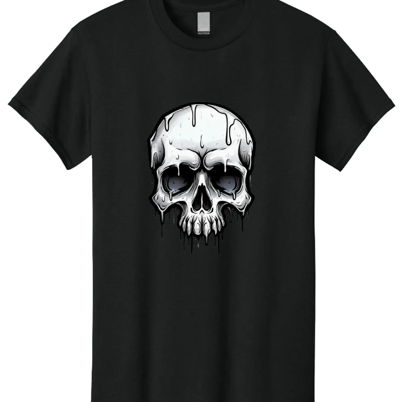 Melting Skull 12 Mens T Shirt 100 Cotton Casual Summer Wear vintage Washed Unisex Stretched Slightly graphic streetwear fashion
