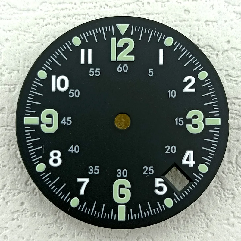 28.5mm watch dial Suitable for NH35 movement single calendar aseptic custom logo watch NH35 Dial parts