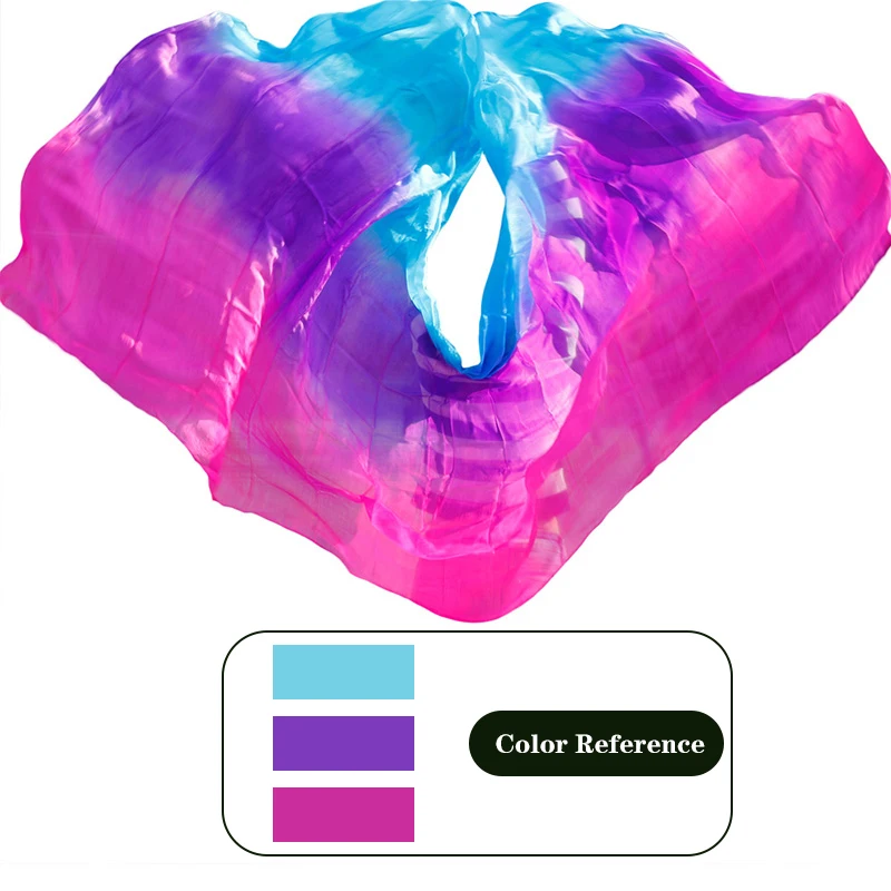 Women Belly dance Silk Veil Real Silk Hand Throw Dance Scarf Worship Church Praise Props Flowy Gradient Customized 250 270 300cm
