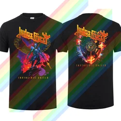 New Men Summer T Shirt Judas Priest The Invincible Shield Winged Man Tour 2024 Tour T-shirt Short Sleeves 100% Cotton S-3XL Cool