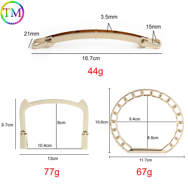2/10 قطعة حقيبة ذهبية سلسلة مقبض محفظة مقابض إطار المعصم بين قوسين DIY بها بنفسك يدويا للمرأة حقيبة كتف مقبض الملحقات