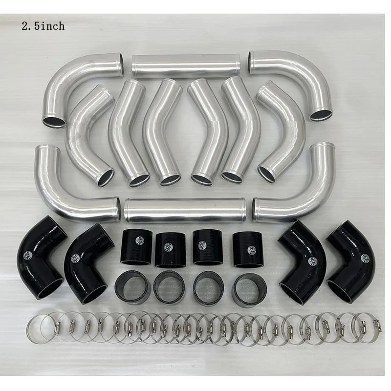 Aluminium Universele Intercooler Turbo Piping kit pijp + slangkoppeling OD 2.0 "2.5" 3 "inch 300mm Lange voor Auto - afbeelding 2