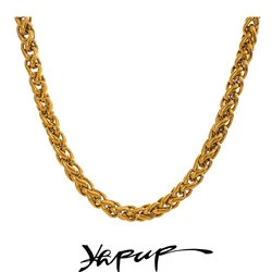 Yhpup Waterproof 316L Stainless Steel Metal Chain Necklace Bracelet Bangle for Women Statement Tarnish Resistant Charm Jewelry