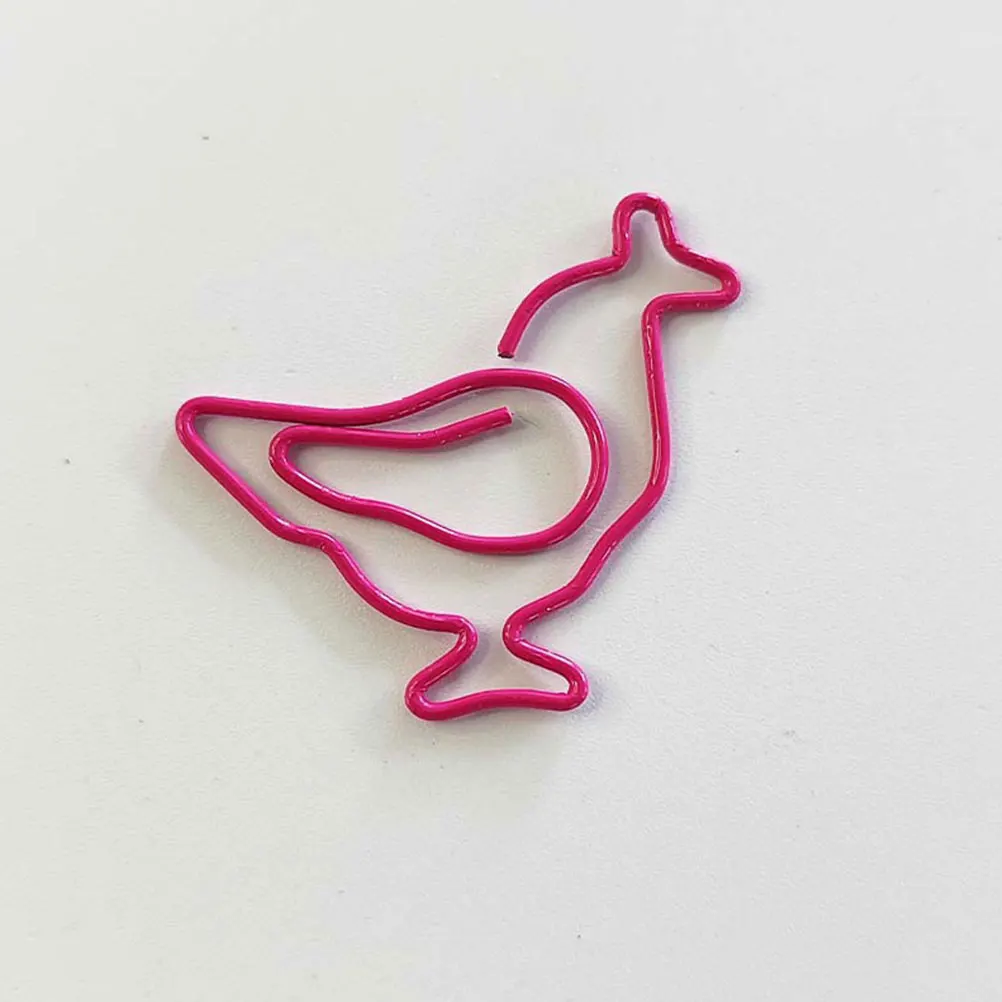 50Pcs Lovely Chicken Design Paper Clips Small Iron Binder Clips Cute Animal Office Organizers for Notes and Documents