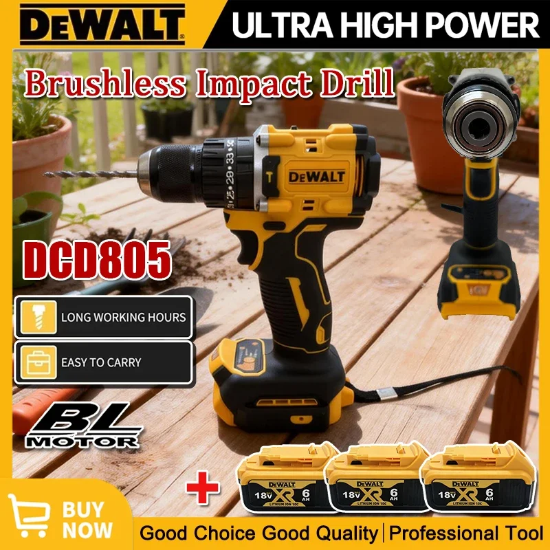 

DEWALT DCD805 Brushless Impact Drill Cordless Electric Screwdriver Multi-Function Hand Drill 20V Rechargeable Power Tool