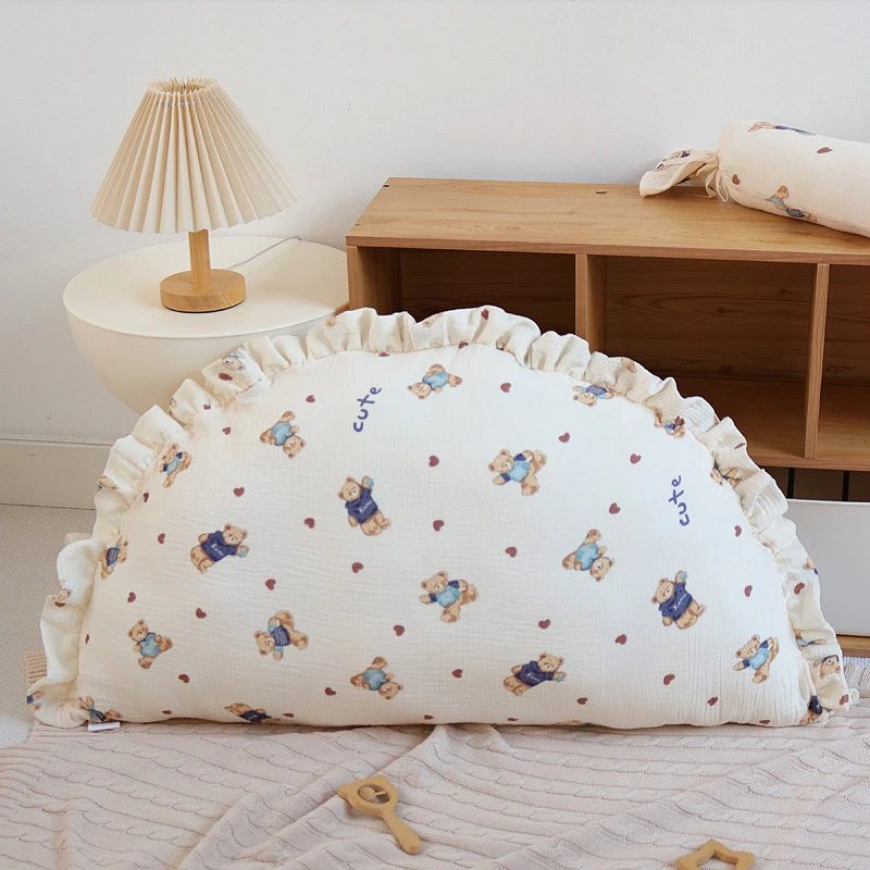 

Baby's Pure Cotton Anti-collision Soft Baby Dumpling Pillow Detachable Washable Semi-circular Soothing Pillow for Children's Bed