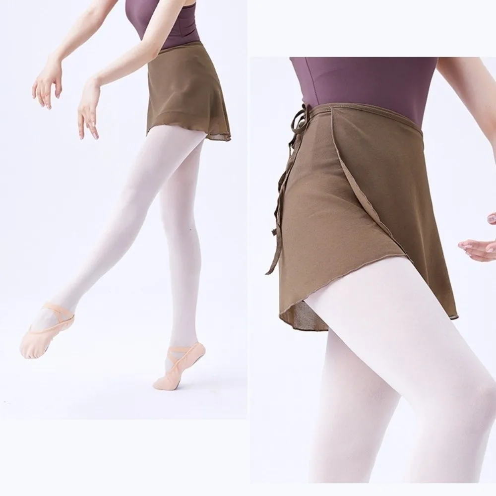 Fashion Chiffon Ballet Skirt Tie Up Wrap Skirt Dance Skirt Solid Color Short Ballerina Tulle Skirt Dance Wear