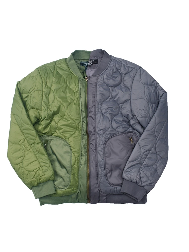 

Thiened классическая версия ретро бейсбольный воротник летный джет стеганая AM осень-зима свободная внутренняя хлопковая верхняя одежда пальто 608