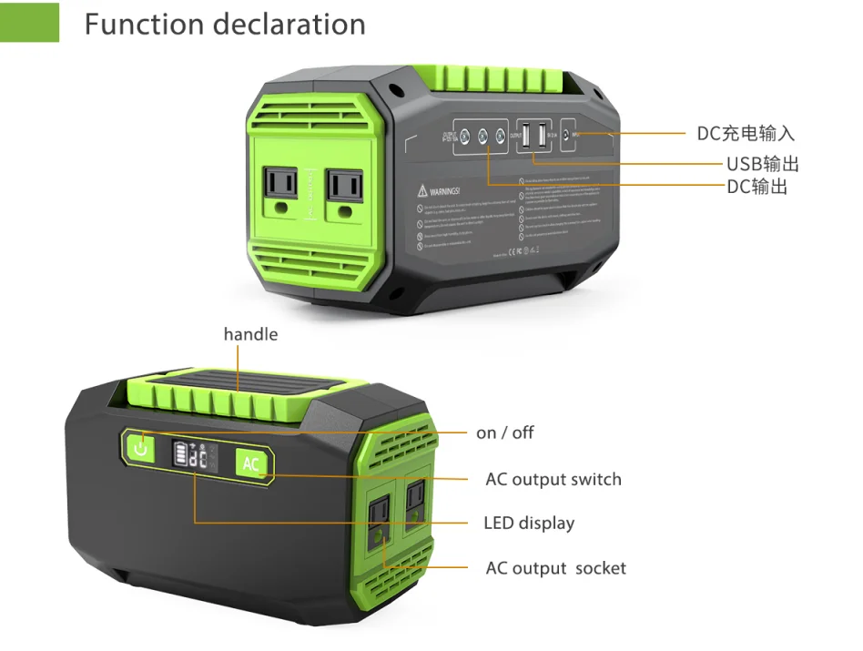 Outdoor Energy Storage Emergency Portable Power Station 150w Compatible With 220v 110v Power Supply