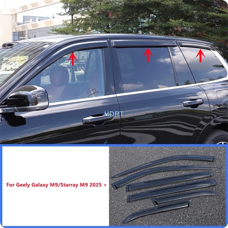 

Car Style Side Window Deflector Visor For Geely Galaxy M9/Starray M9‌ 2025 + Weather Shield Rear View Mirror Rain Awning Shelter