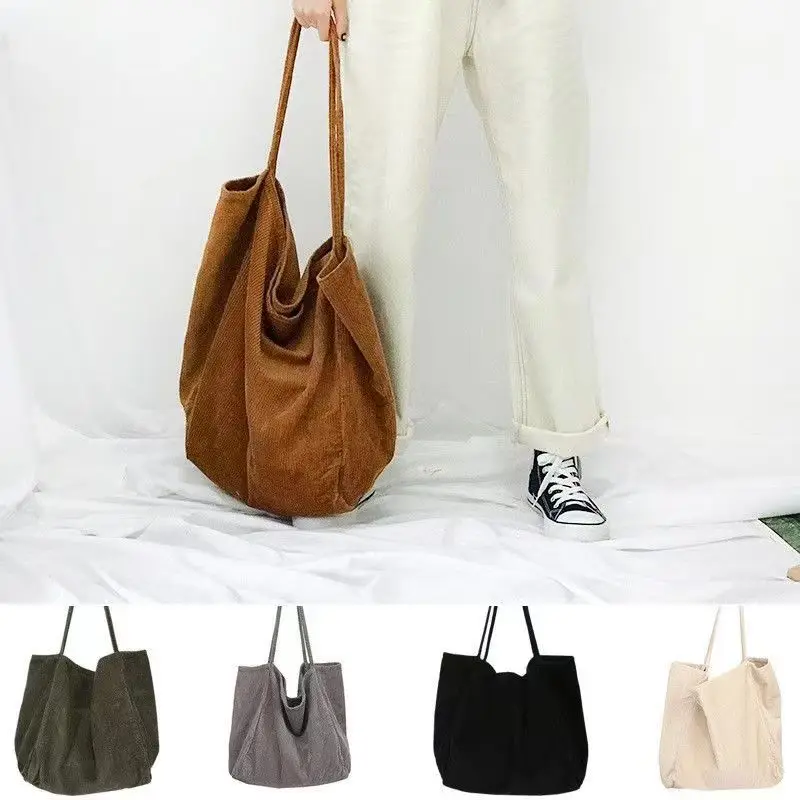 Corduroy Package Western Style Famale Bag High-capacity Old-fashioned Autumn and Winter Style Mutile Color Purified Cotton