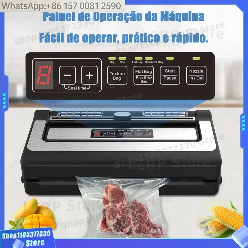 Easy-to-use Vacuum Sealer with Built-in Bag Cutter and LED Display for Commercial and Home Use