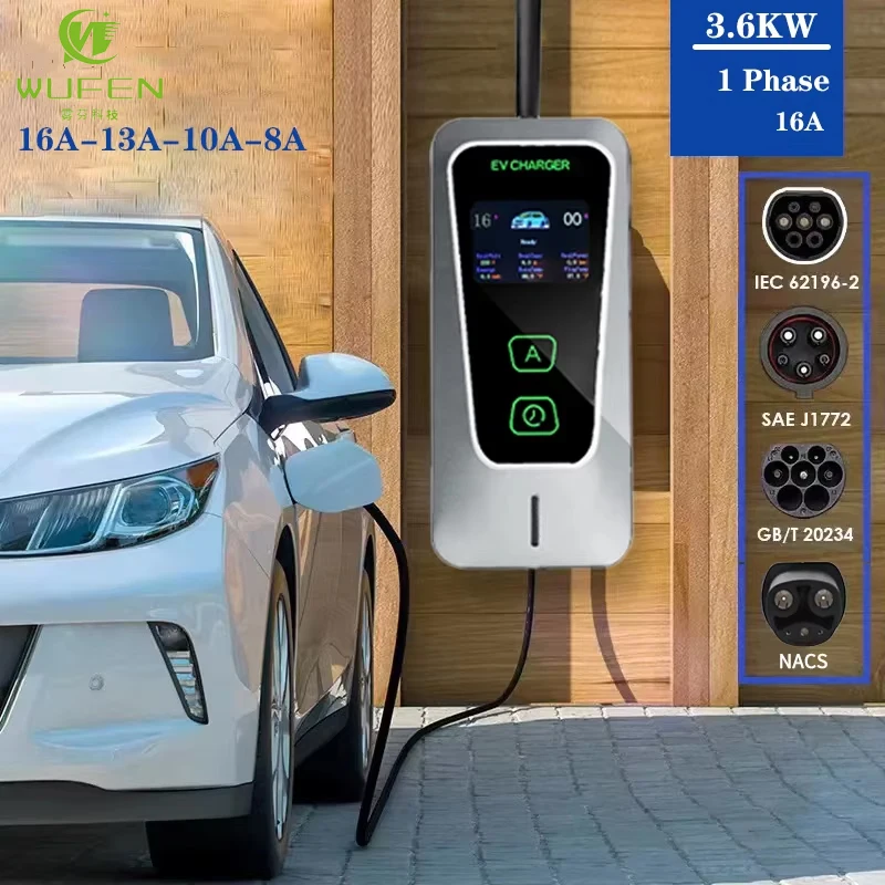 110v Portable EV Charging Station Type 1 Type2 Charger 16A Electric Vehicle Charger GBT 3.5kw For Tesla Model 3/S/Y/X J1772 Car