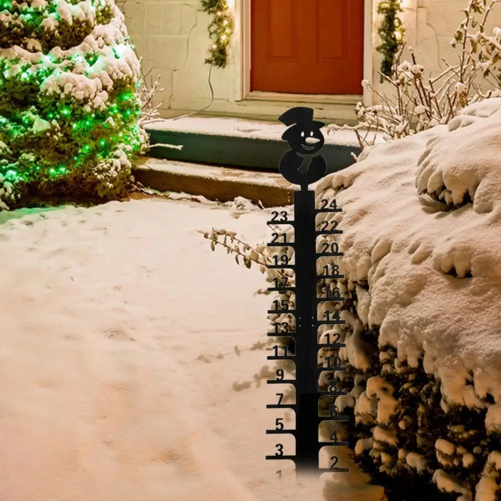 Colorful Snow Gauge Outdoor Snow Gauge Winter Snowfall Measuring Gauge Stake for Outdoor Garden Decor Christmas Elk Yard