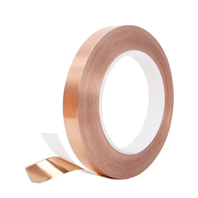 Медная лента, двухсторонняя проводящая лента из медной фольги для витража, проводящая лента для гитары, экранирования от электромагнитных помех, поделки