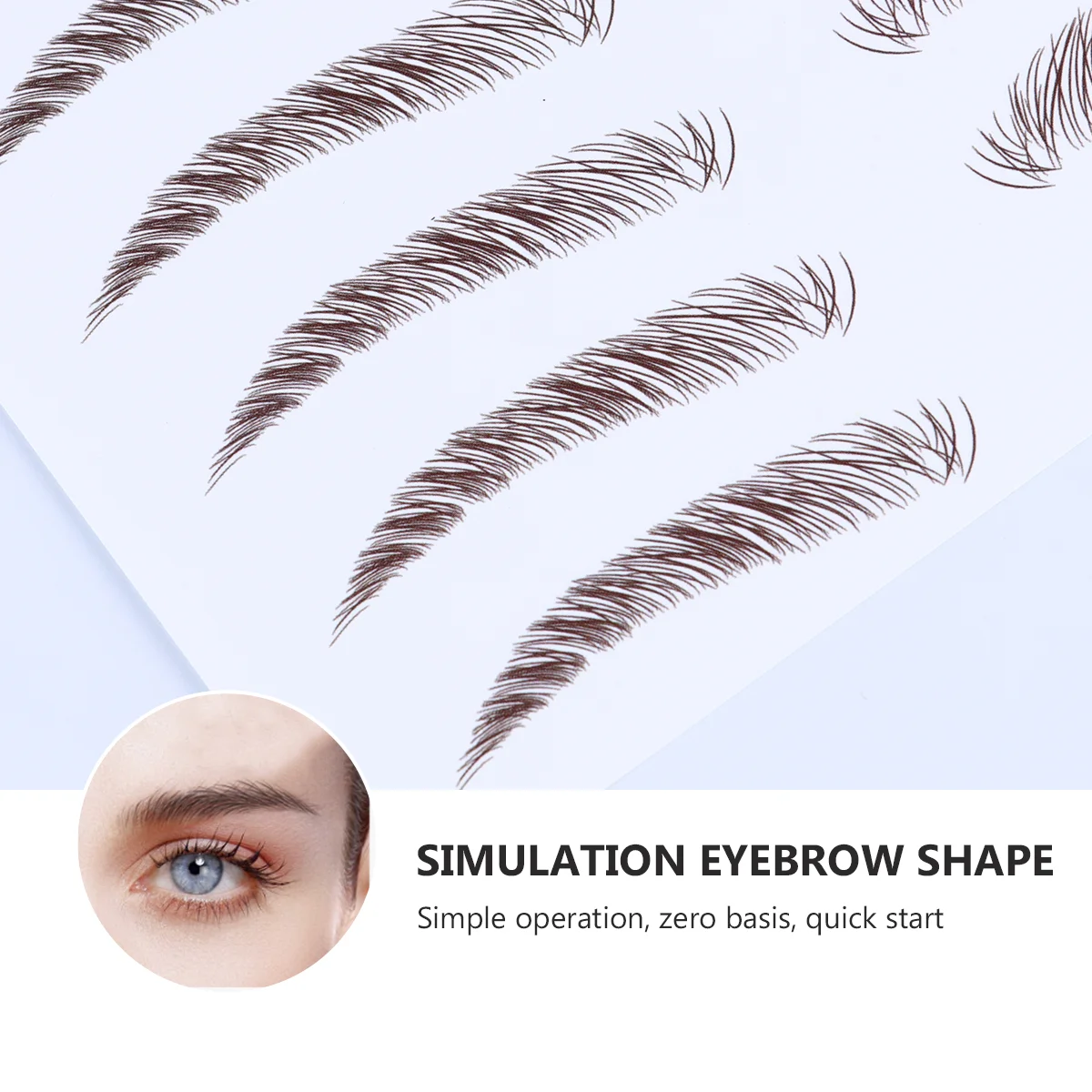 4 Pcs Eyebrow Stickers Stencils Makeup Cosmetics Fake Eyelashes 6D Hair-Like Eyebrows Water Transfer Paper with Soy Ink Tool