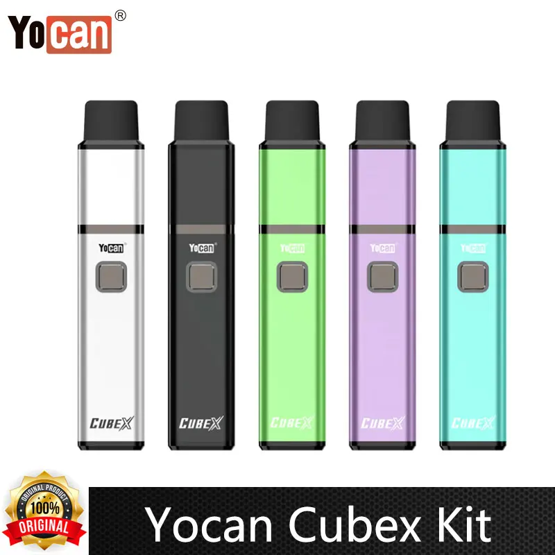 Original Yocan Cubex Kit Wax Vaporizer 1400mAh TGT Coil Variable Voltage 10S Pre-heat Vape Vaporizer Pen Electronic Cigarette