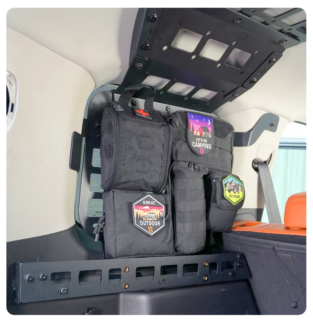 Für Haval H9 Zweite Generation 2024 2025 Aufbewahrungs-MOLLE-Panel Kofferraumablage Innenraum-Gepäckträger Nur für 5-Sitzer