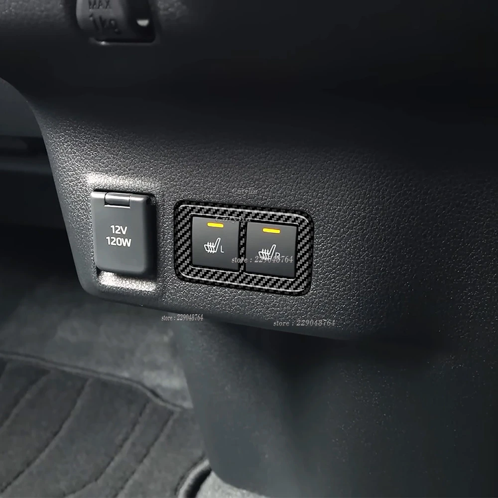 

For Daihatsu MOVE 2025 2026 ABS Carbonfiber Black Center Control Multifunction Button Frame Cover Heat Adjust panel Accessories