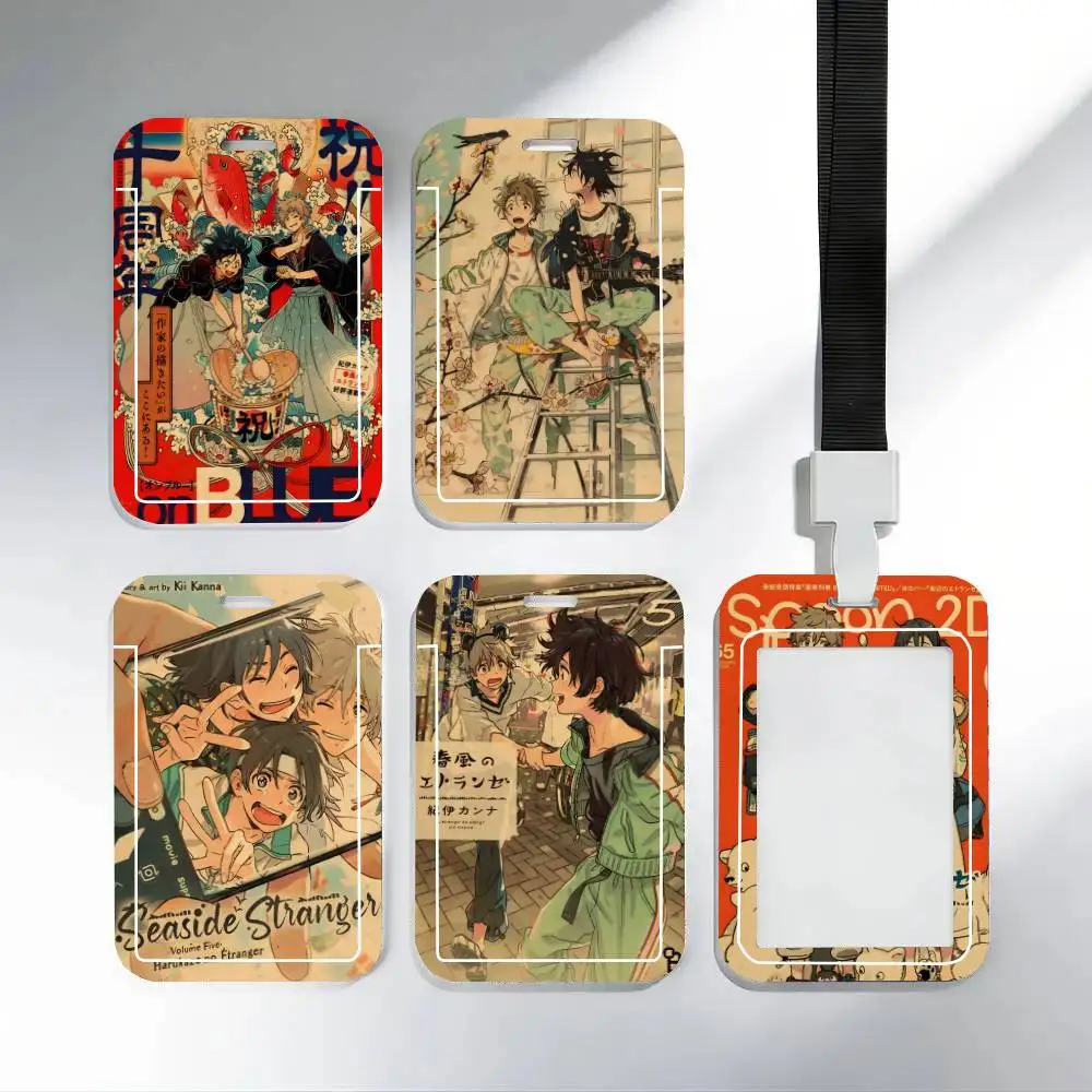 Umibe No Etranger ID Card Holder Neck Strap Pendant Door Badge Holder Lanyards Keychain Work Credential Case Gift