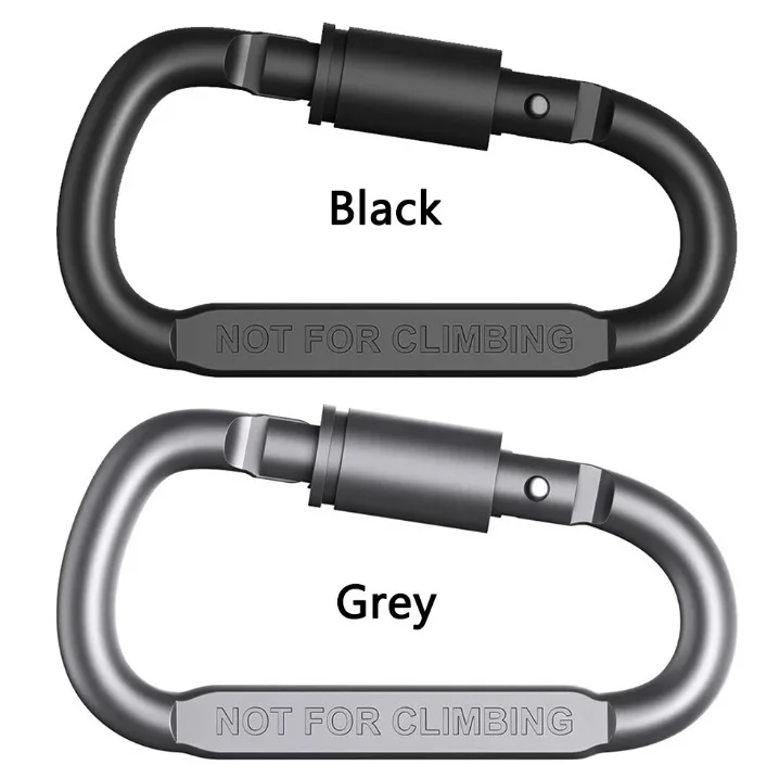 5 Pcs D Shape Screw Lock Carabiner 8CM Thickened Aluminum Alloy Lockable Backpack Hook for Outdoor Camping Hiking Gear