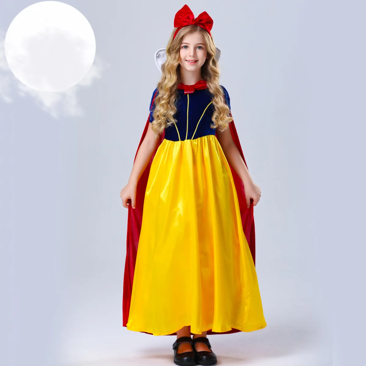 Fairy Tale Princess Cosplay para crianças, figurinos brancos de neve