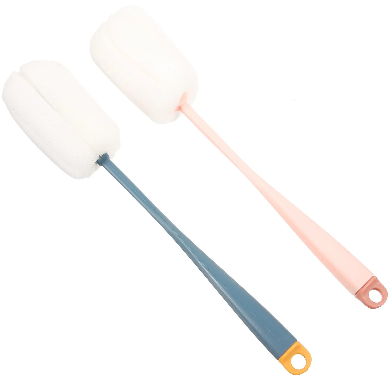 2Pcs Baby Bottle Brush Long Handle Cleaning Brush Set Safe Food Grade Plastic Sponge for Cups Bottles Teacups Cleaners Household