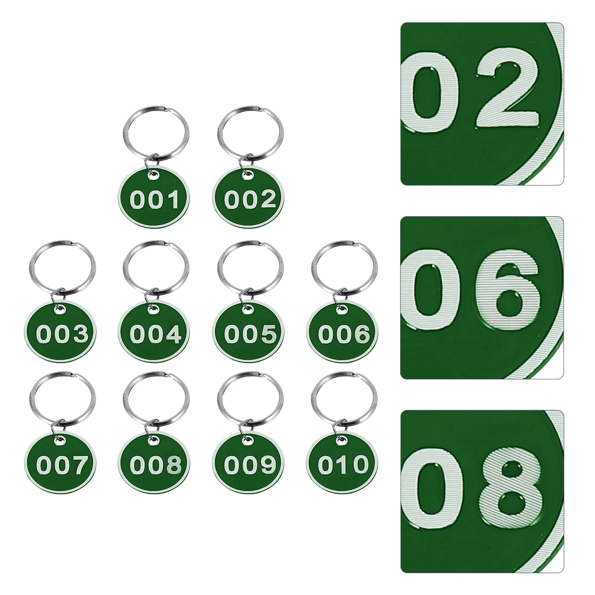 

10pcs Heart Shaped Aluminum Alloy Number Plates Durable Metal Luggage Tags Key Ring Labels Waterproof for Keys Travel
