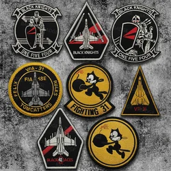 VF-31 Tomcat Fighter Embroidered Flight Patches VF-154 Black Knight Black Aces Armband Patch With Hook Loop Back