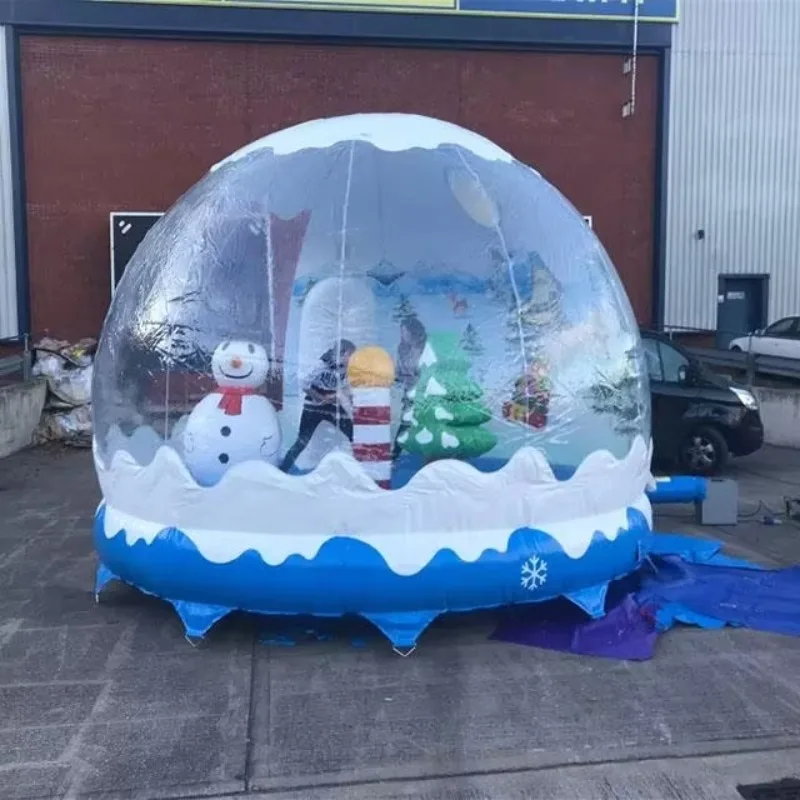 Outdoor 4M Attractive New Year Inflatable Giant Snowglobe Human Size Snow Globe Blow up