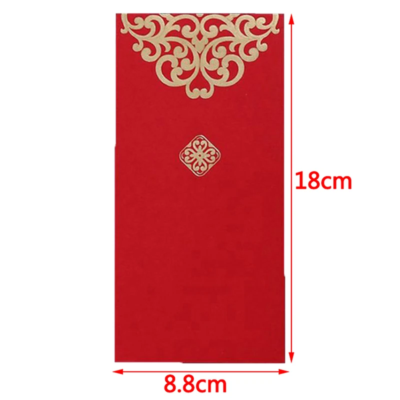 10pcs Happy Lucky New Year Wedding Red Envelope Chinese Spring Festival Gold Printing Red Pocket To Fill In Money