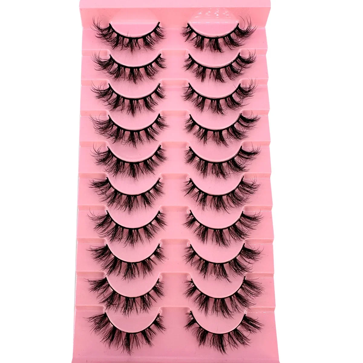 Nouveau 10 paires 3D Faux cils de vison moelleux doux complet épais vaporeux naturel court Faux cils bouclés cils en gros cils