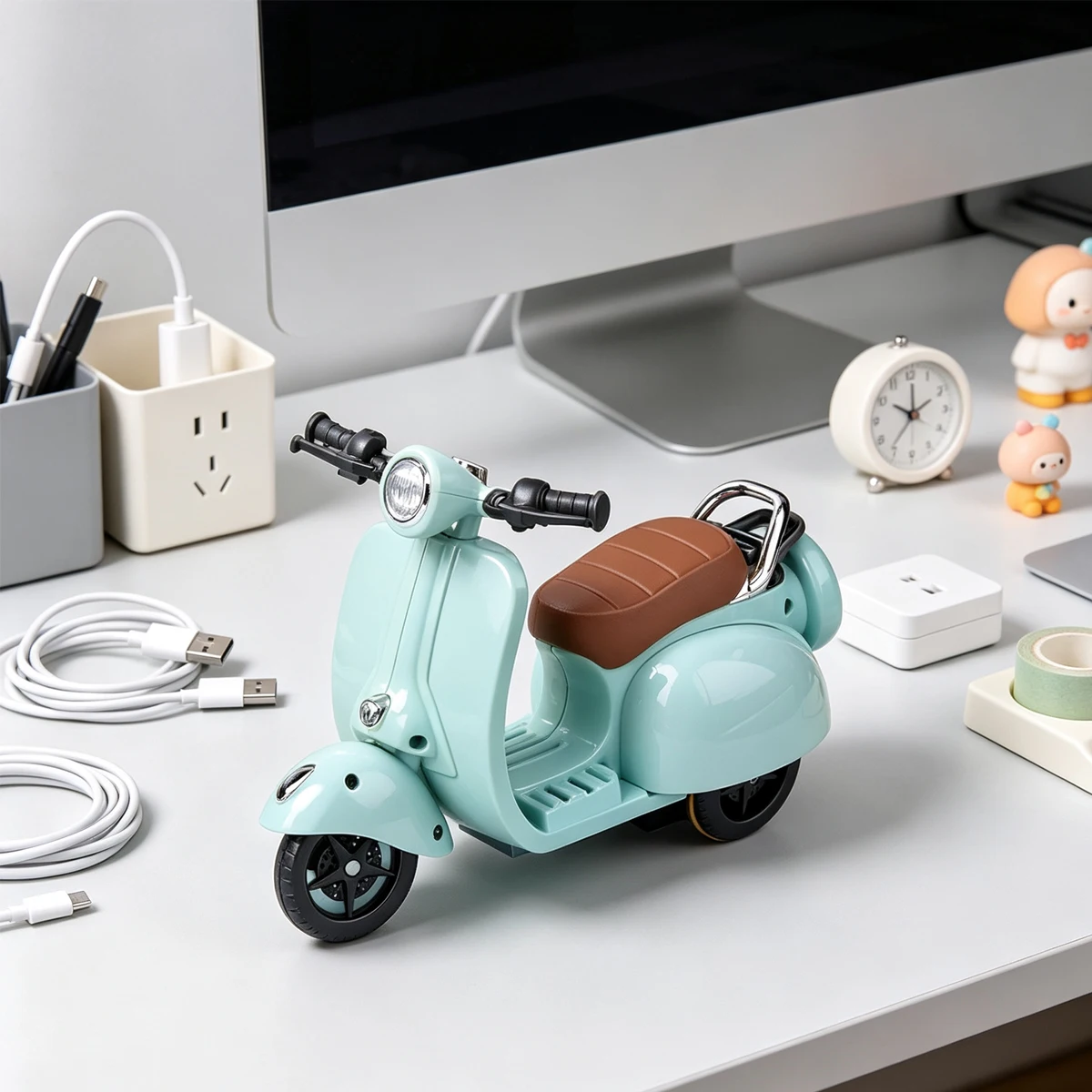 Mini Motorcycle Electric Car Miniature Kit for Dolls Furniture Girls Miniatures Accessories Stuff Dollhouse House Small Items