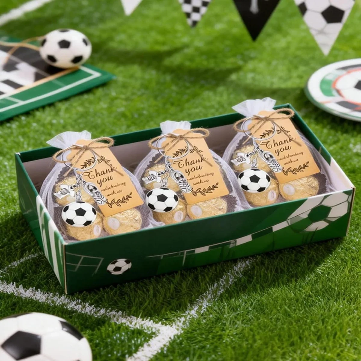 15 Stück/5 Sets Fußballspieler-Schlüsselanhänger, geeignet als Geschenke für Festivalpartys, Abschlussfeiern, Halloween und Weihnachten – Detail 1